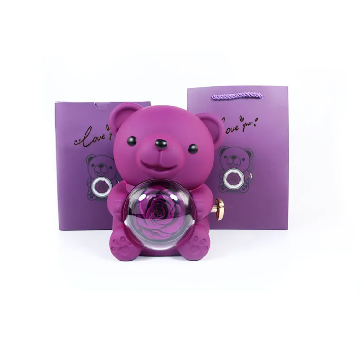 Eternal Bear Rose Box Jewelry Gift