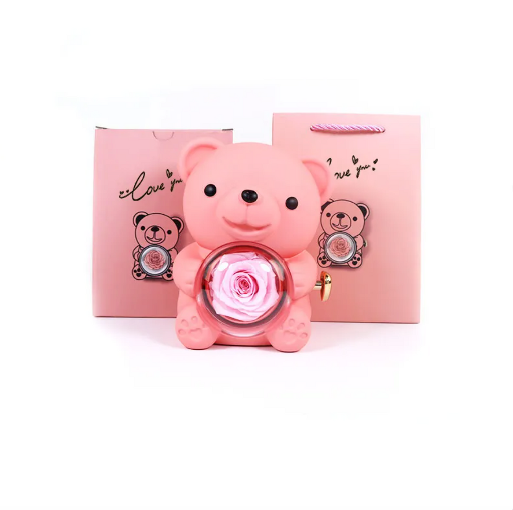 Eternal Bear Rose Box Jewelry Gift