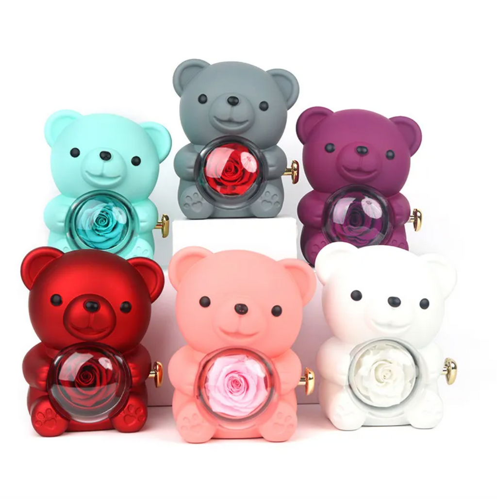 Eternal Bear Rose Box Jewelry Gift