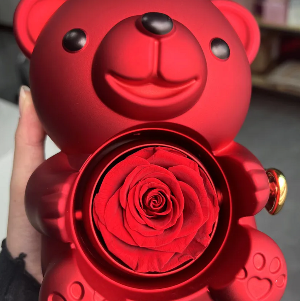 Eternal Bear Rose Box Jewelry Gift