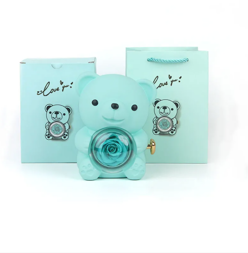 Eternal Bear Rose Box Jewelry Gift