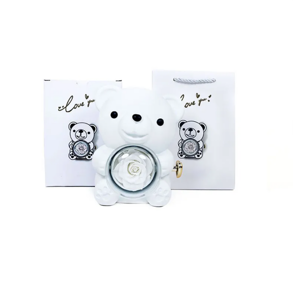 Eternal Bear Rose Box Jewelry Gift
