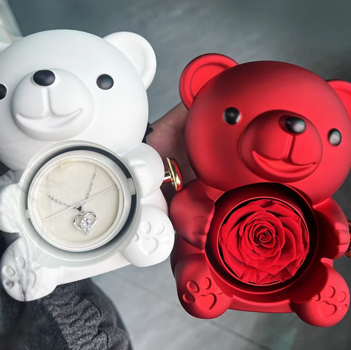 Eternal Bear Rose Box Jewelry Gift